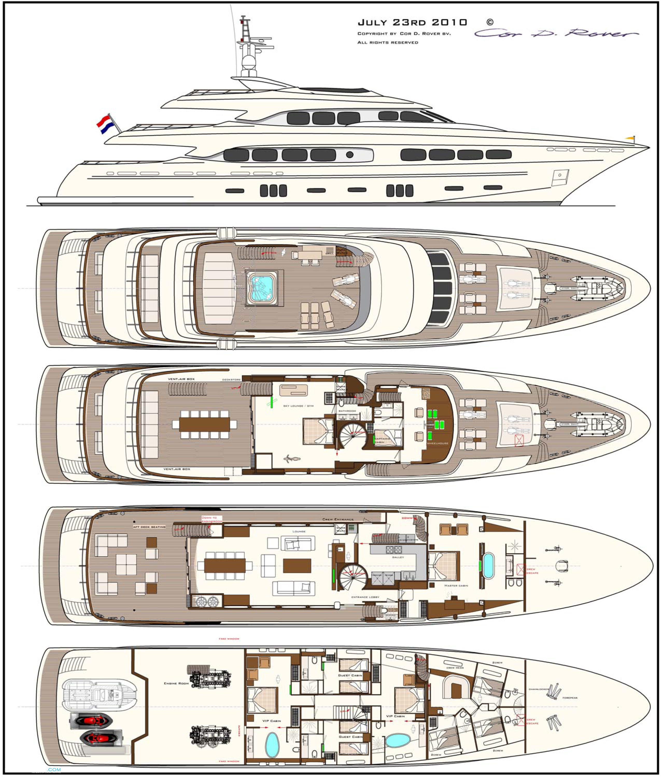 Latitude Luxury Yacht deck plans