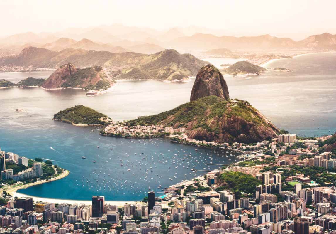 Aerial shot of the port of Rio de Janeiro 