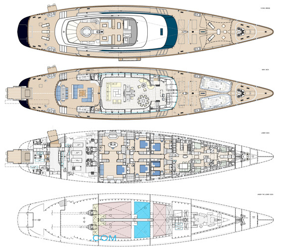 melek layout - perini navi sail yacht yacht superyachts.com